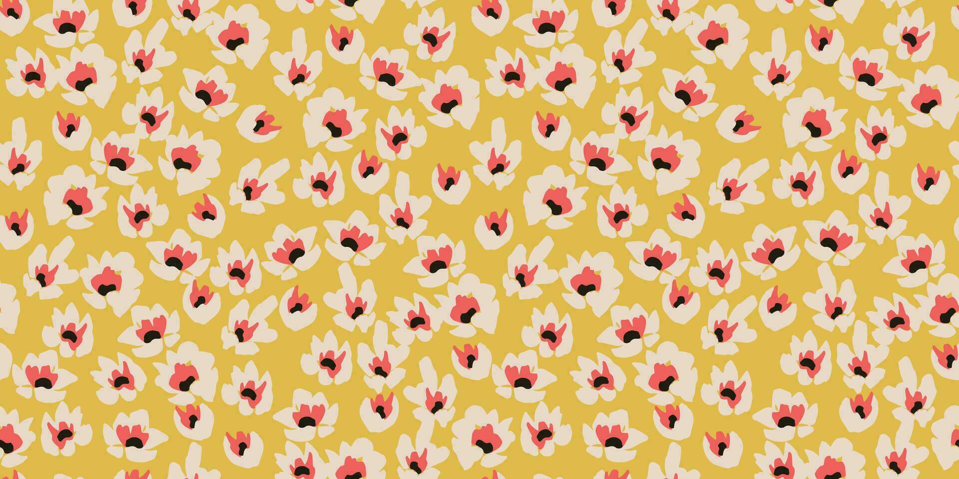 Floral abstract seamless pattern.  Retro flowers. Vintage style.Vector design for paper, cover, fabric, interior decor and other use vector