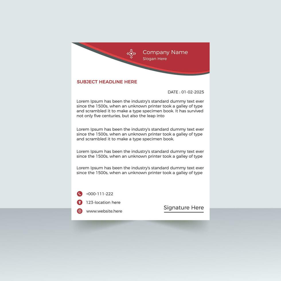 corporate letter head design template vector