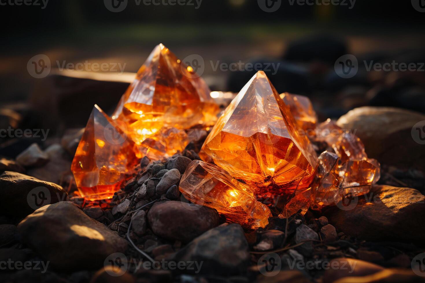 Sacral orange chakra. Ethereal. No people. Crystal vibe. photo