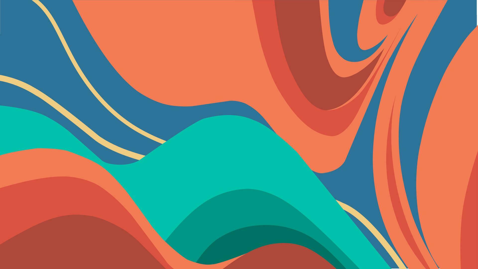 Abstract colorful wavy groovy retro psychedelic vector background ...