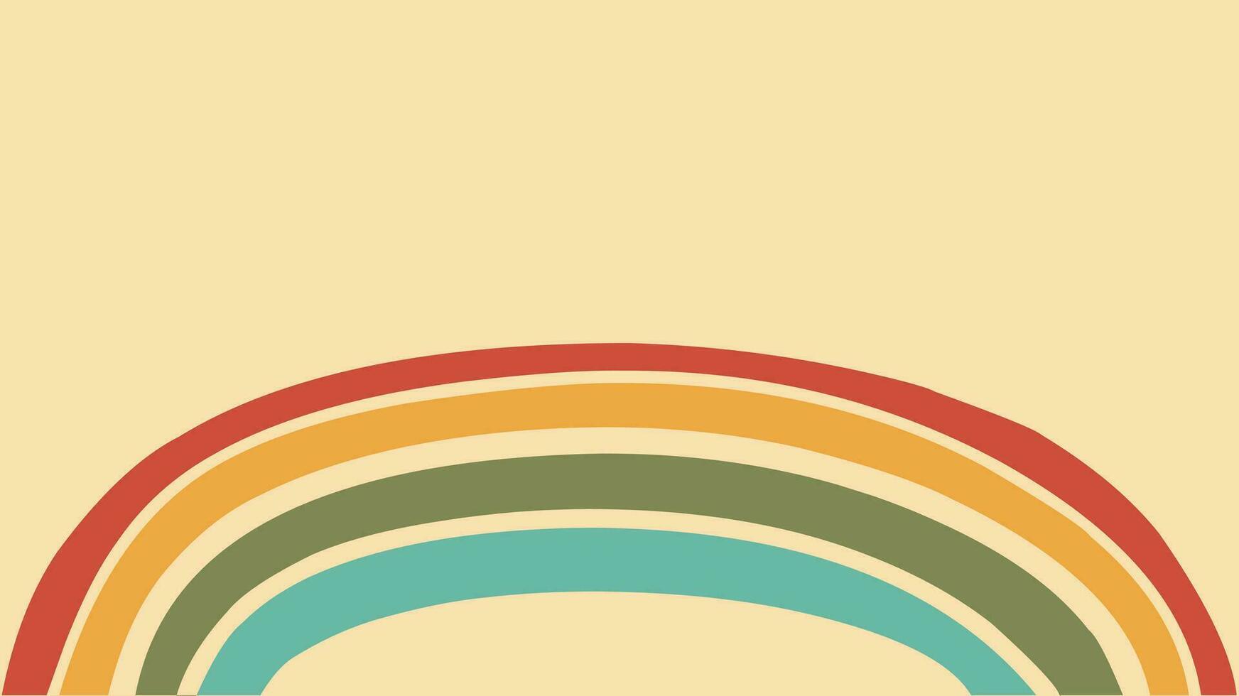 rainbow retro vintage groovy background Vector copy space