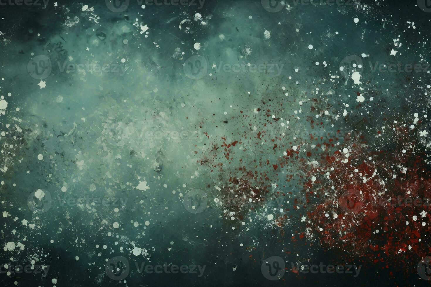 Shabby chick grunge texture, Christmas green rand red colour, snowflakes paper texture. AI generative photo