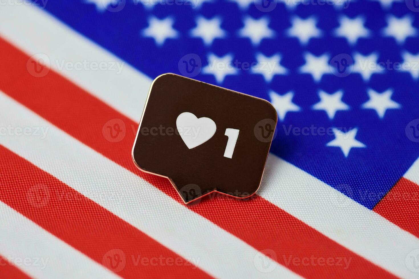 Like symbol on USA flag photo