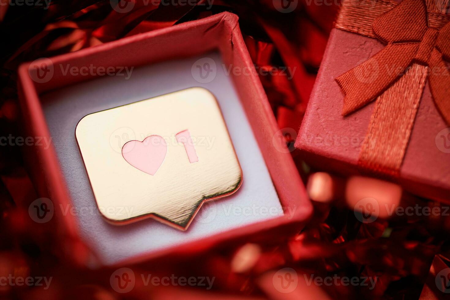 Like symbol in gift box photo