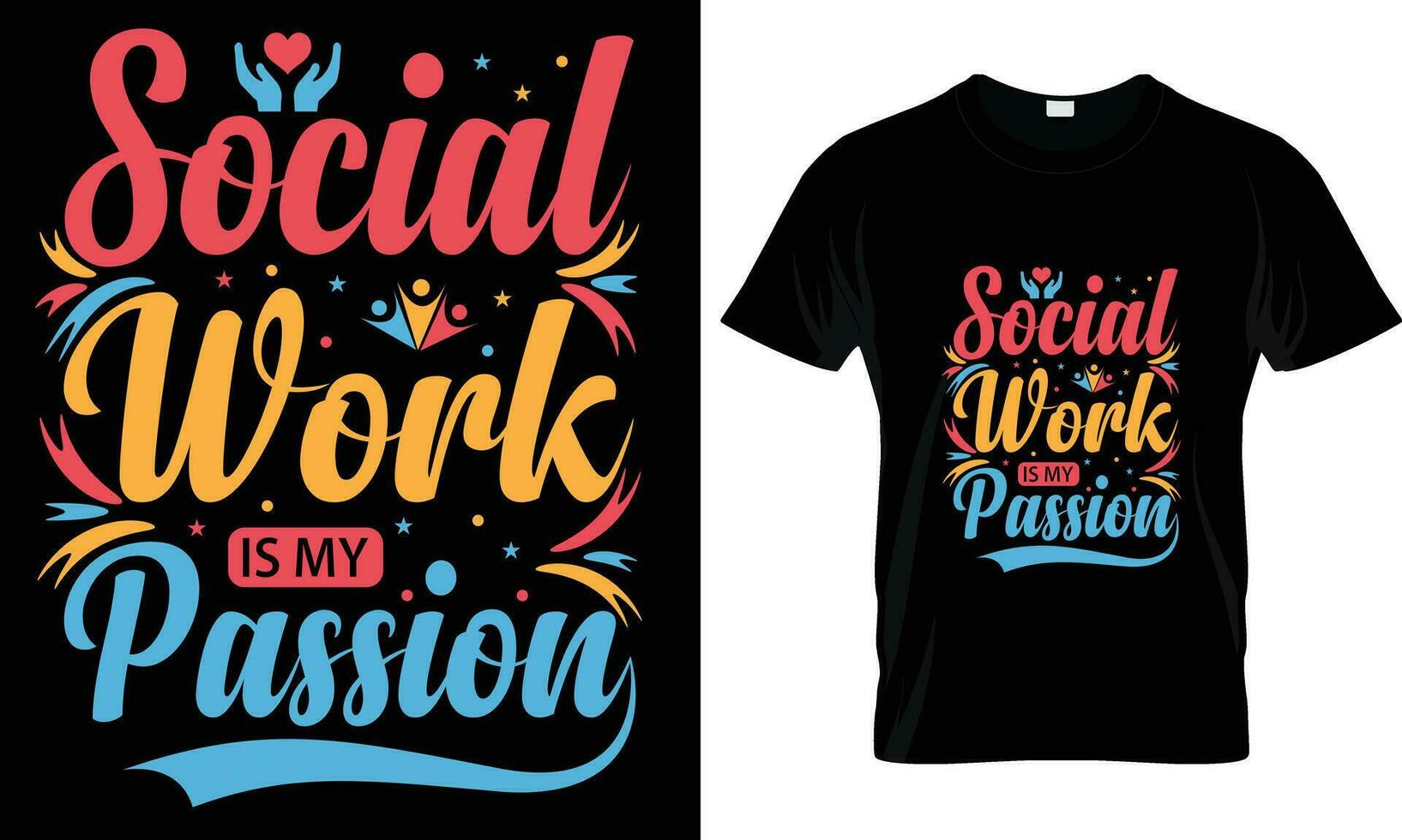 Social worker t-shirt design vector. vector