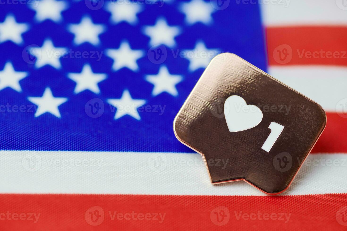 Like symbol on USA flag photo