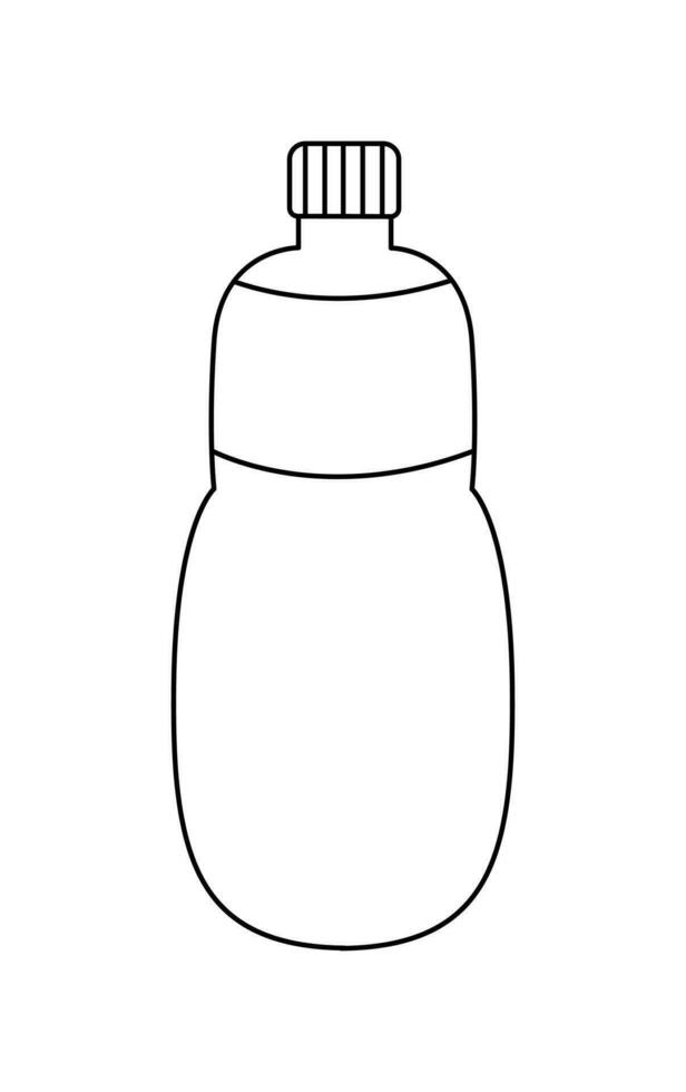 Plastic bottle for water doodle. Hand drawn illustration isolated on white background. vector