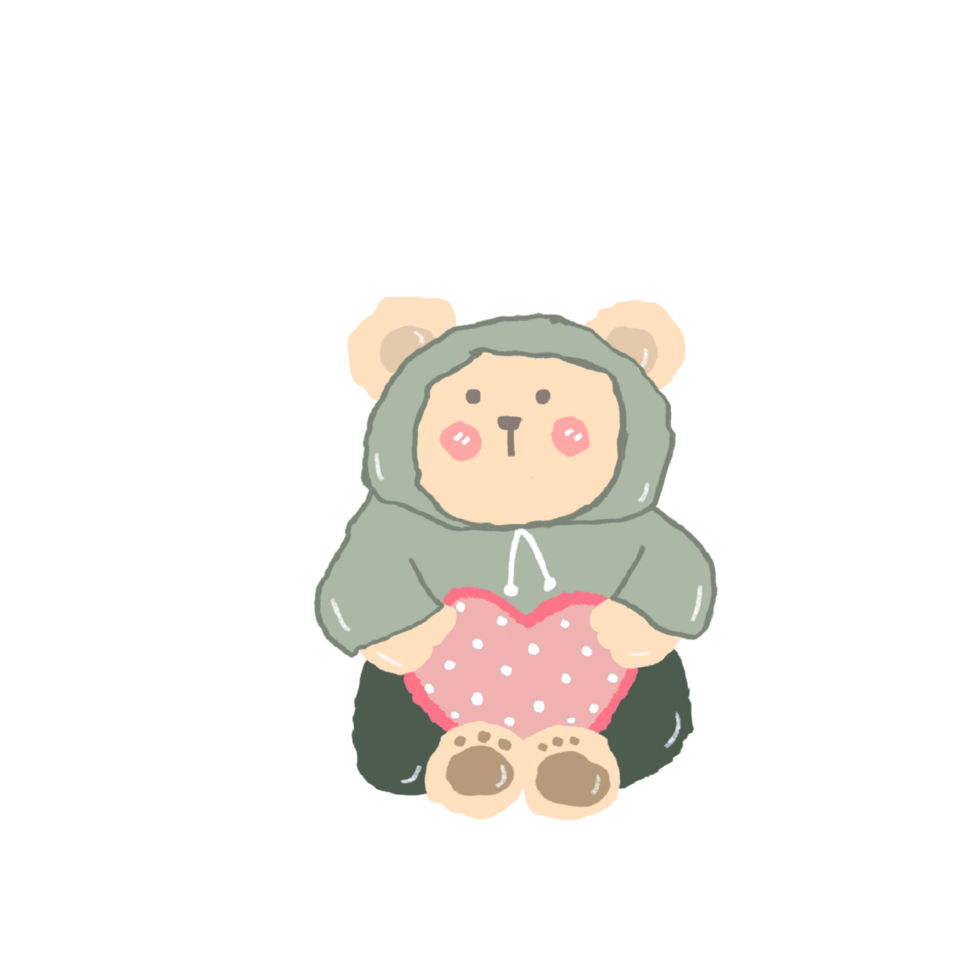 a teddy bear wearing overalls on a transparent background png