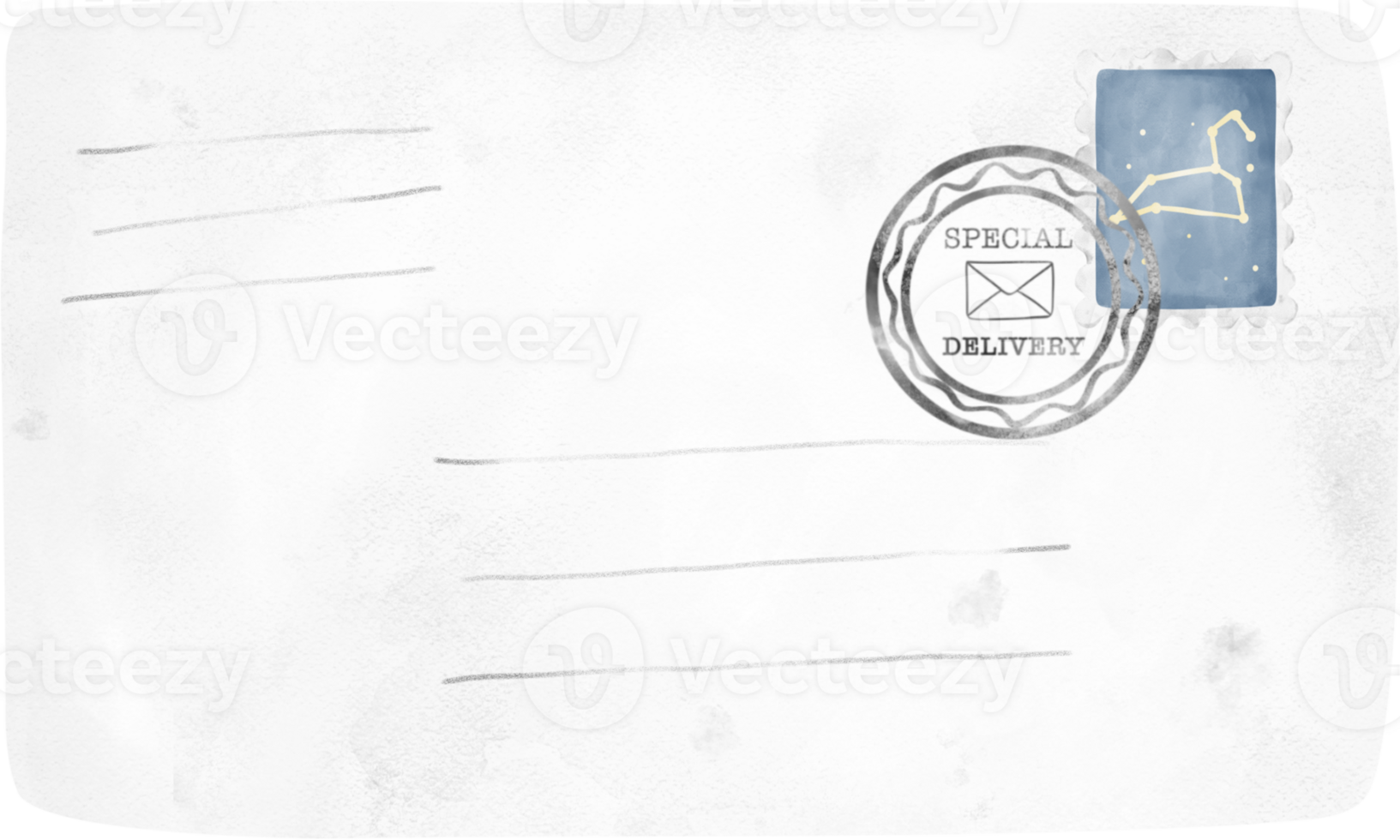Vintage Envelope Mail Sealed with Wax, Elegantly Capturing the Essence of Sentimental Correspondence. Nostalgic Watercolour Illustration. png