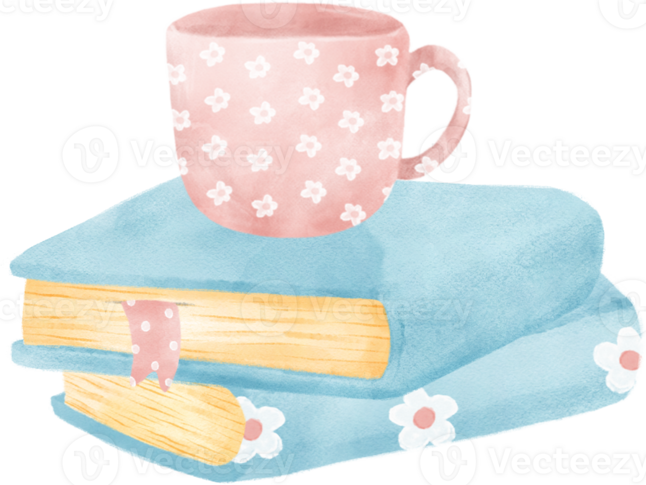 Cute Pastel Stack of Books Watercolor Painting. Creative Education and Learning Illustrations png