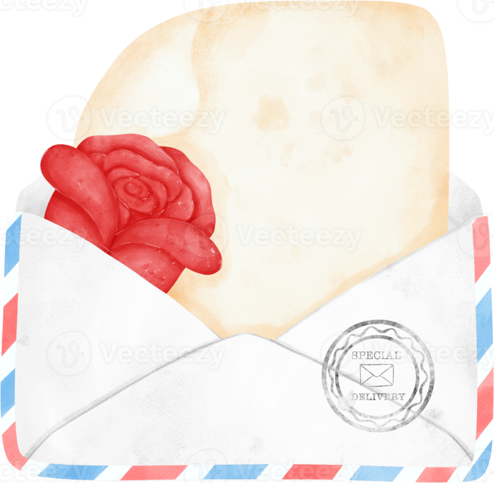 Stacked of Vintage Envelope Mail Sealed with Wax, Elegantly Capturing the Essence of Sentimental Correspondence. Nostalgic Watercolour Illustration. png
