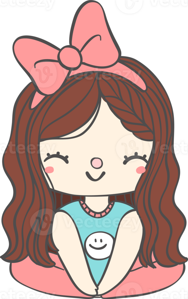 Cute playful Kid Doing Yoga butterfly pose in Pastel whimsical Cartoon Illustration png