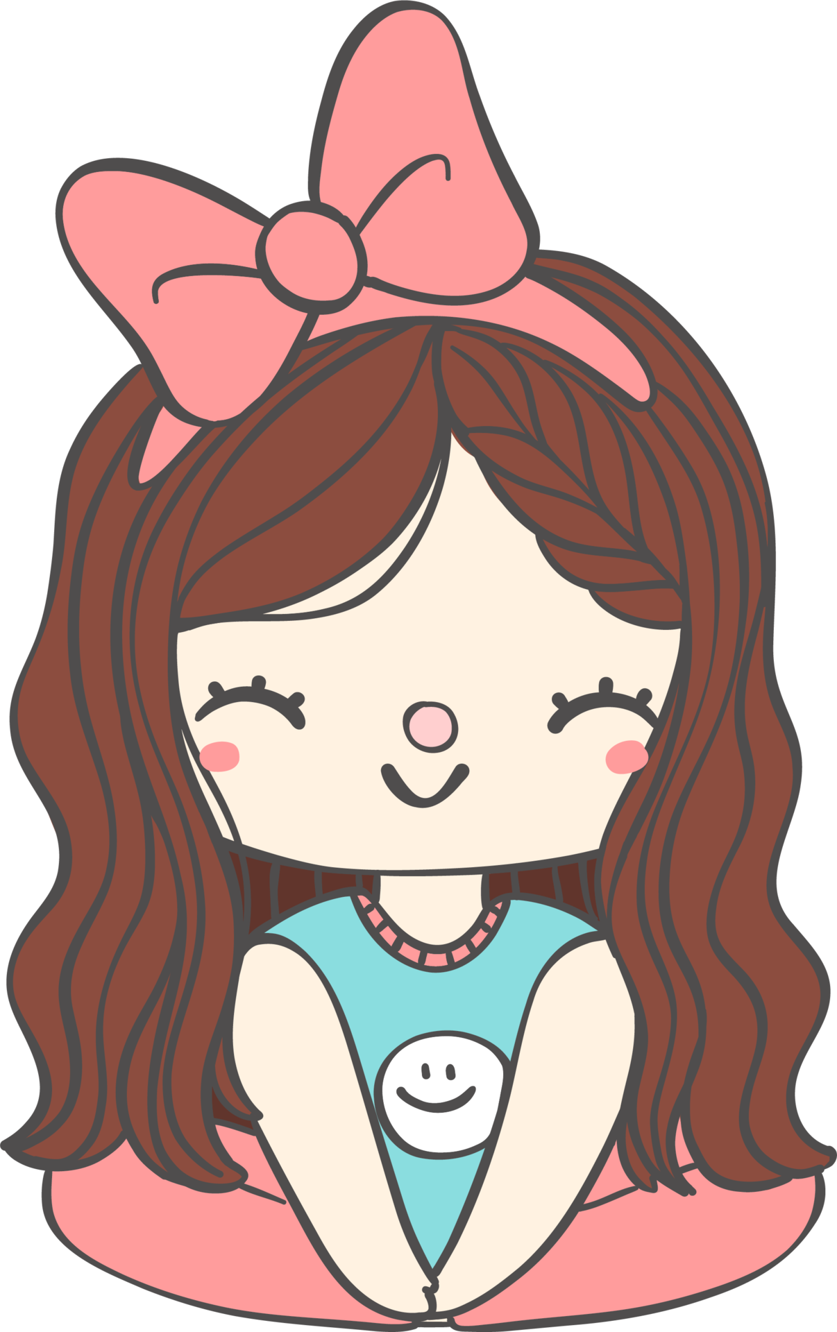 Cute playful Kid Doing Yoga butterfly pose in Pastel whimsical Cartoon