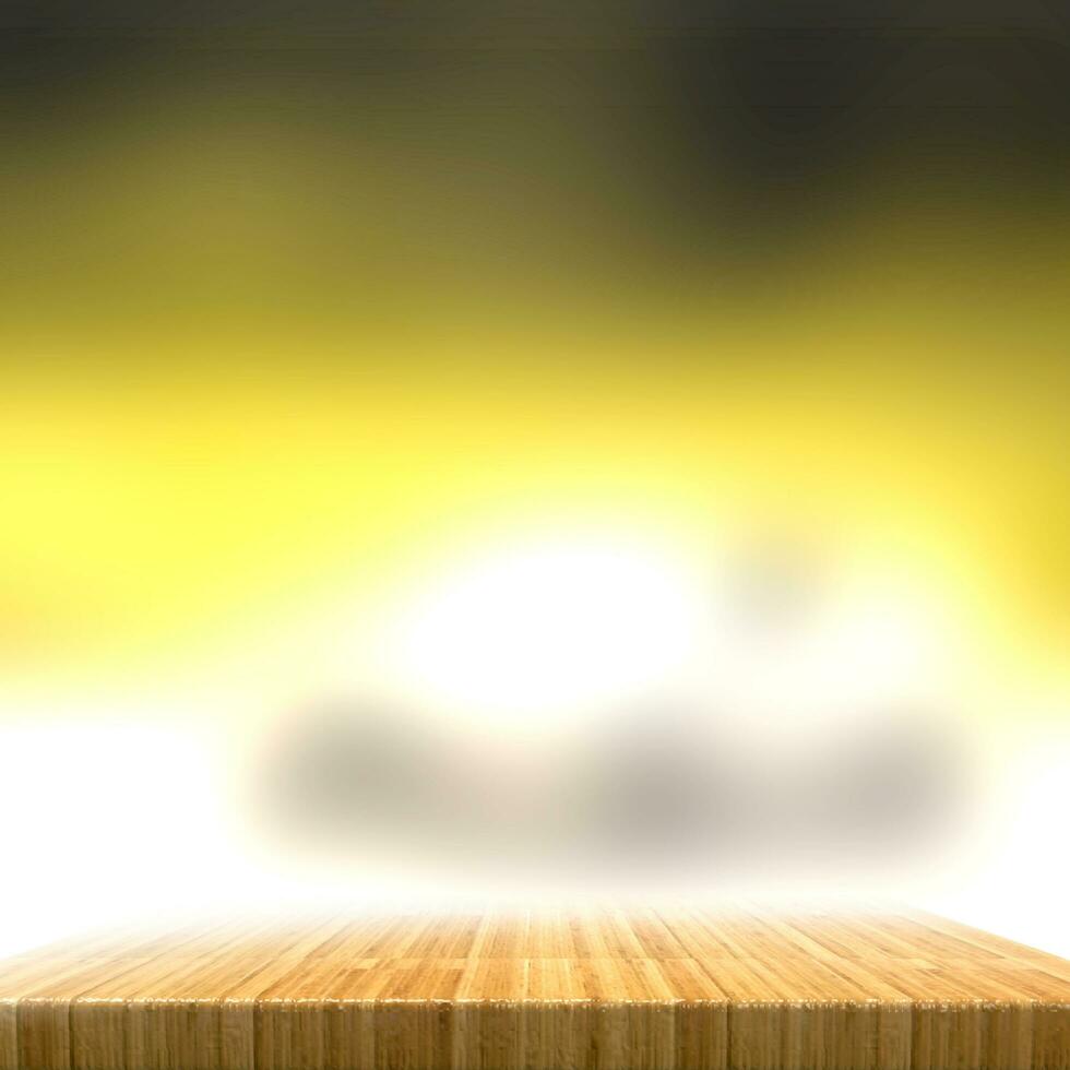 wooden table top wih sunshine gradient background photo