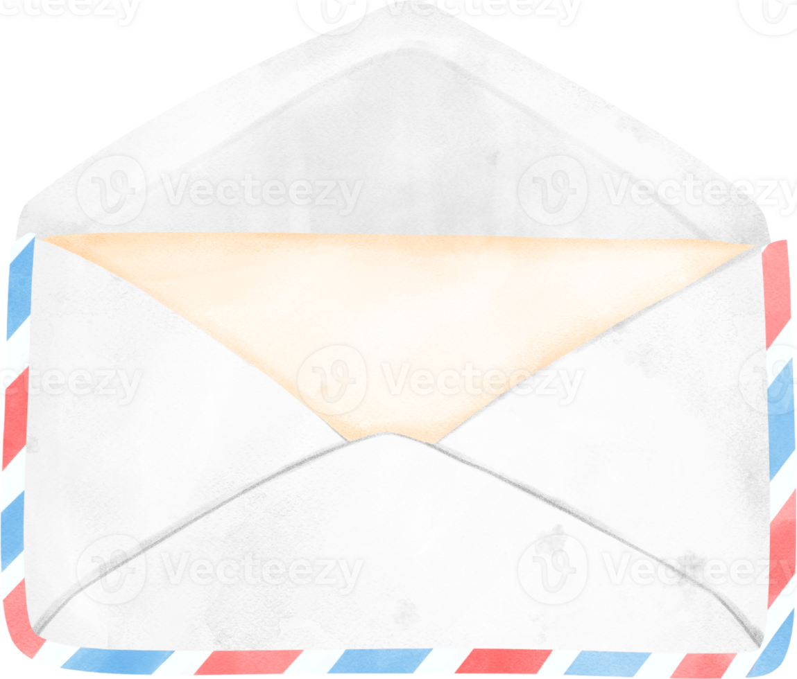 Stacked of Vintage Envelope Mail Sealed with Wax, Elegantly Capturing the Essence of Sentimental Correspondence. Nostalgic Watercolour Illustration. png