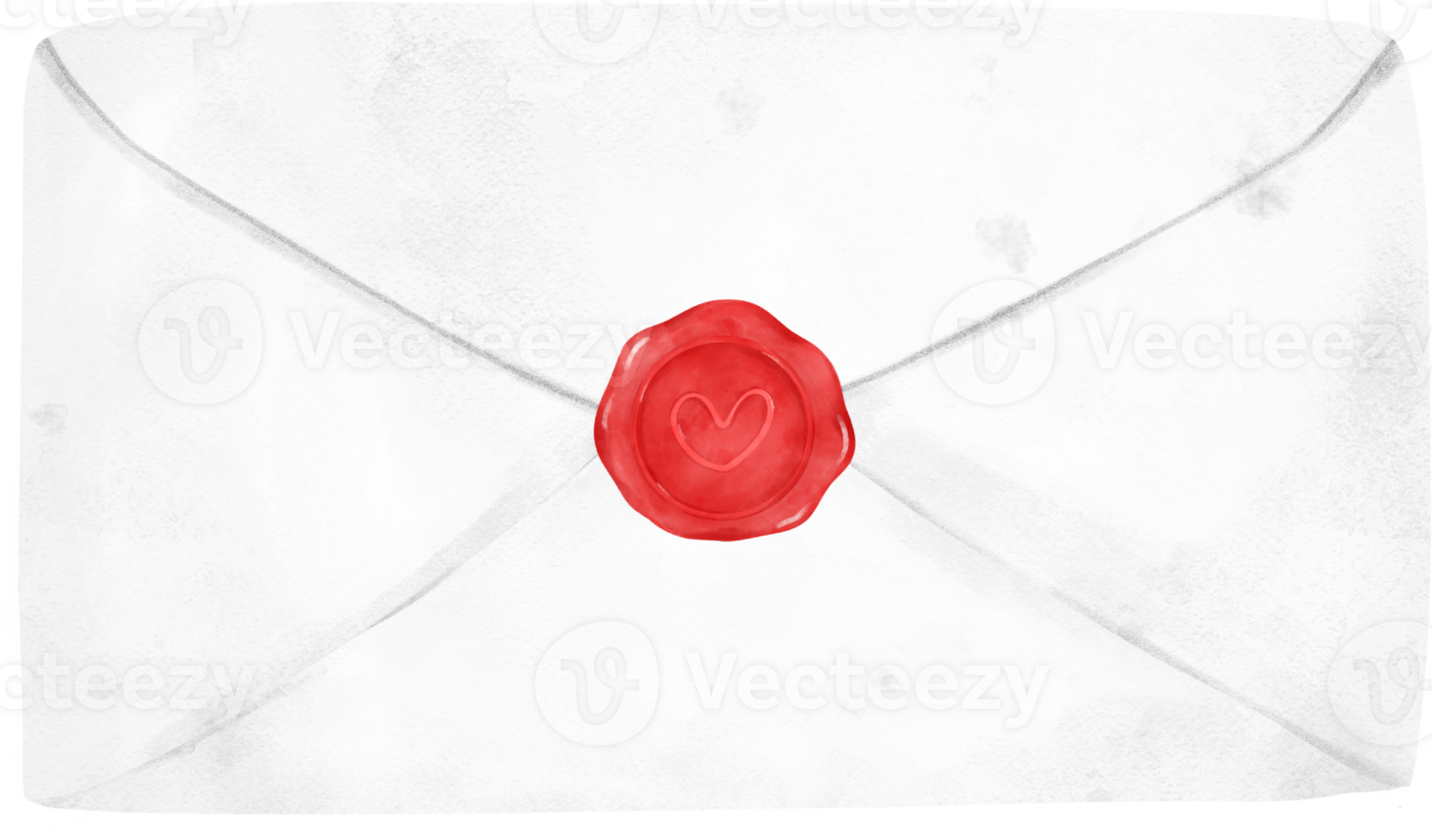 Vintage Envelope Mail Sealed with Wax, Elegantly Capturing the Essence of Sentimental Correspondence. Nostalgic Watercolour Illustration. png