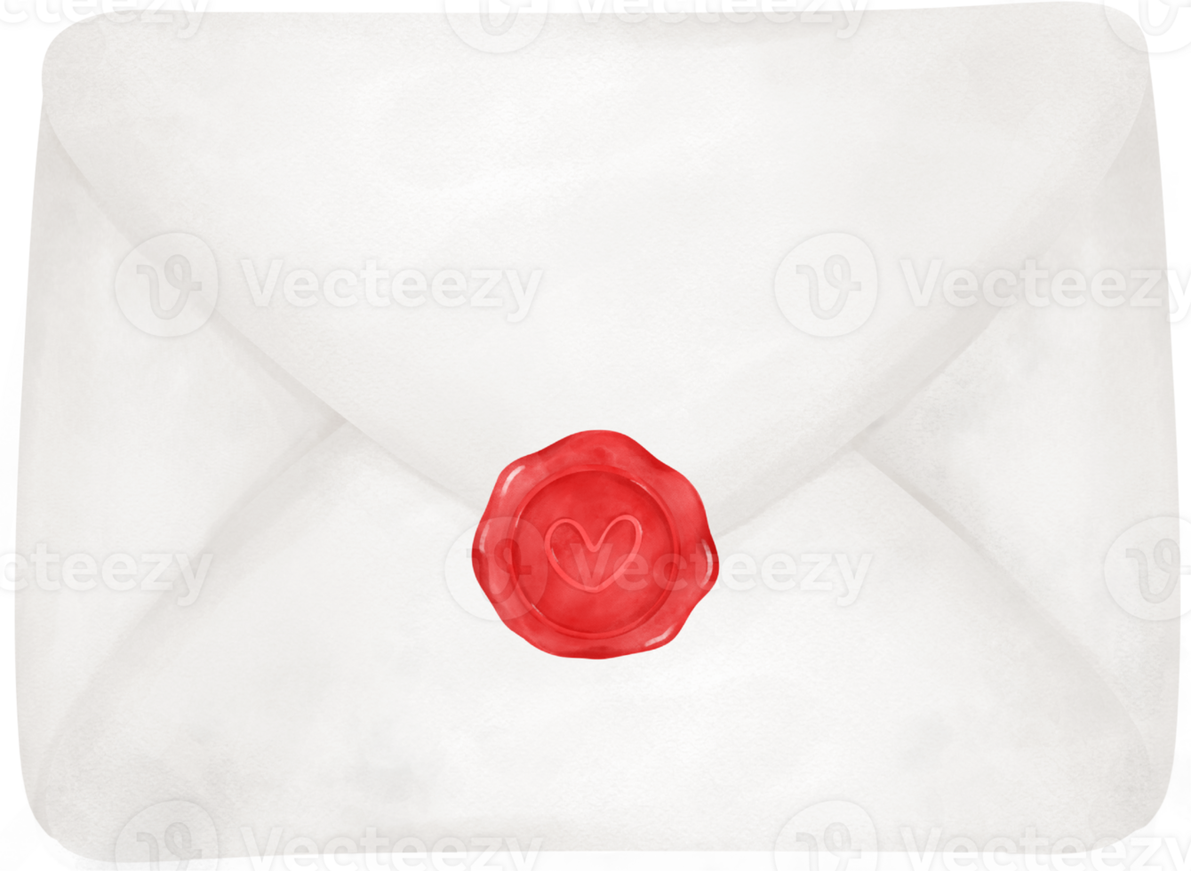 Vintage Envelope Mail Sealed with Wax, Elegantly Capturing the Essence of Sentimental Correspondence. Nostalgic Watercolour Illustration. png