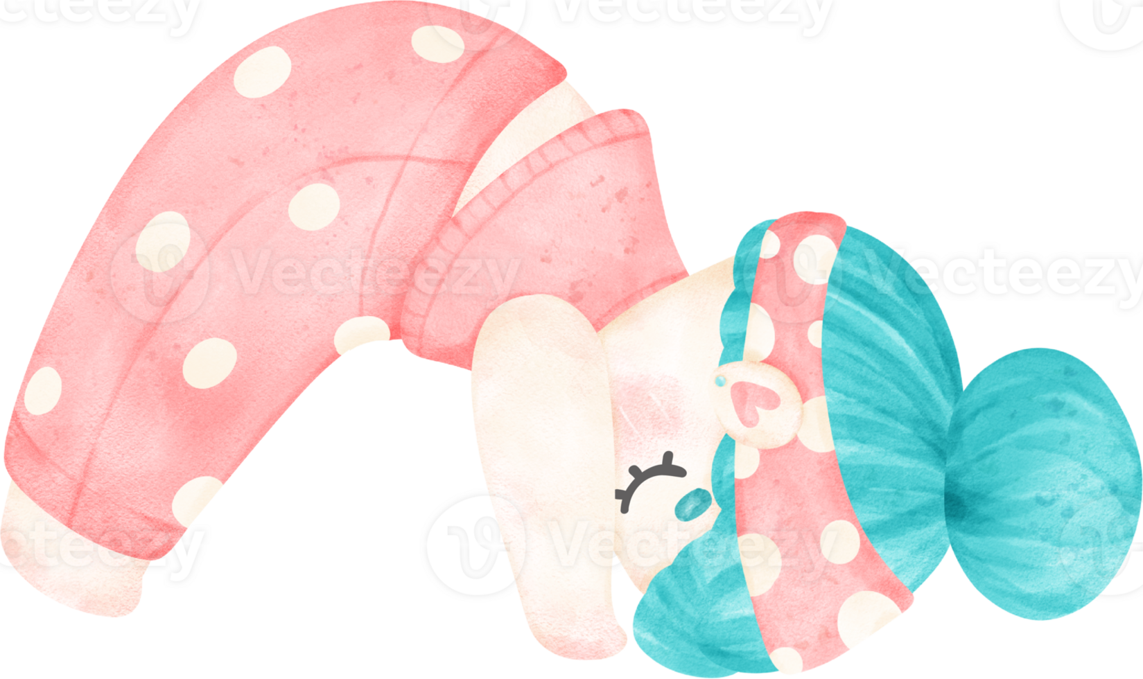 illustration of Peaceful Chubby Girl in Yoga Pose with Closed Eyes catroon watercolour hand drawing png