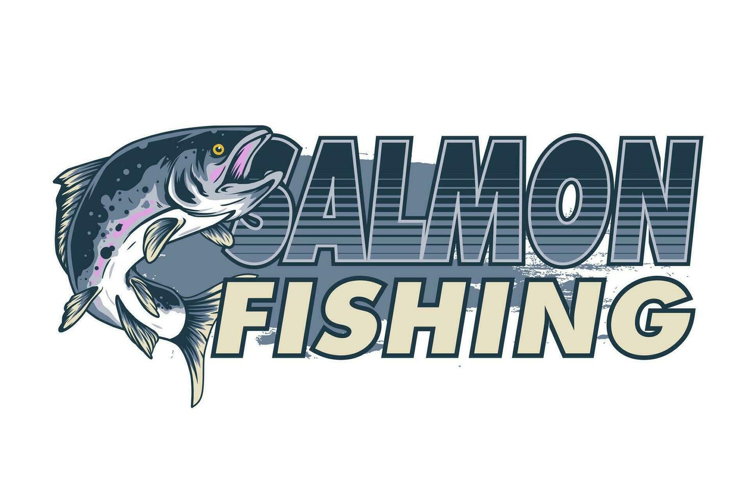 salmon fishing design vector