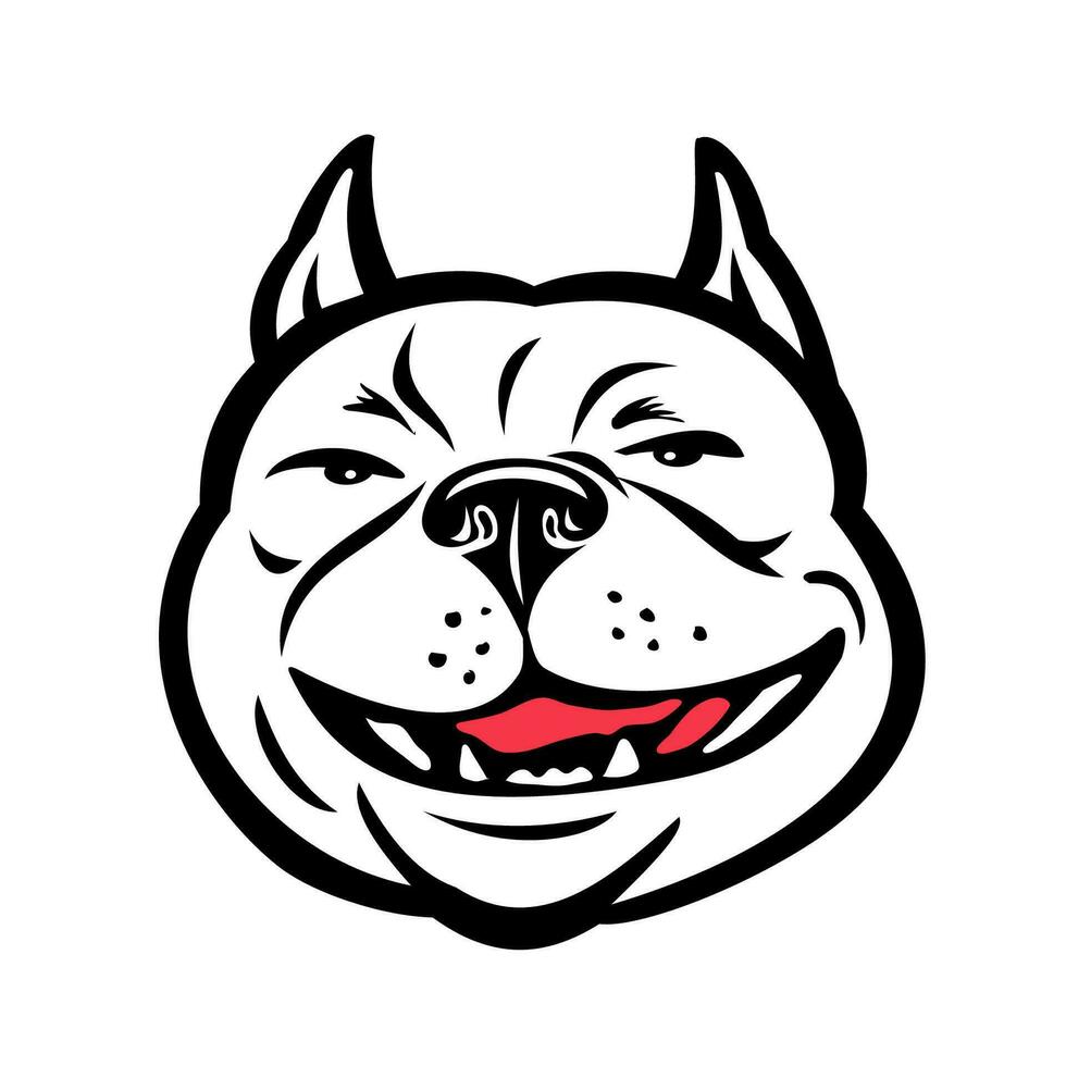 cabeza de bostón terrier sonriendo frente mascota vector