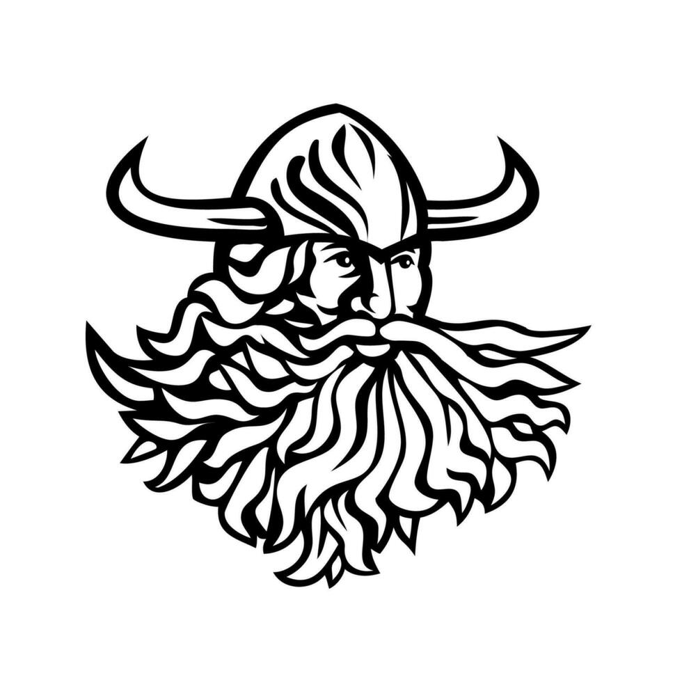 cabeza de Aegir hler gymir nórdico vikingo Dios de mar mascota vector