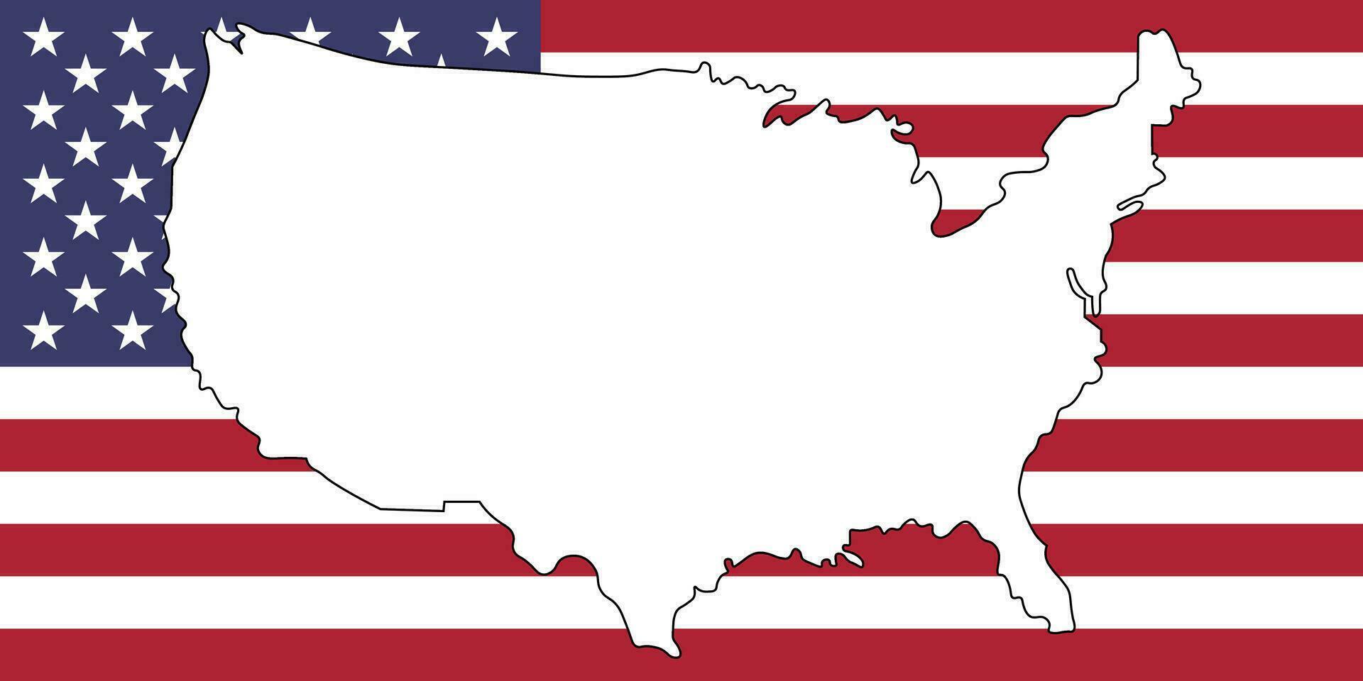 unidad estados de America bandera con mapa marco vector