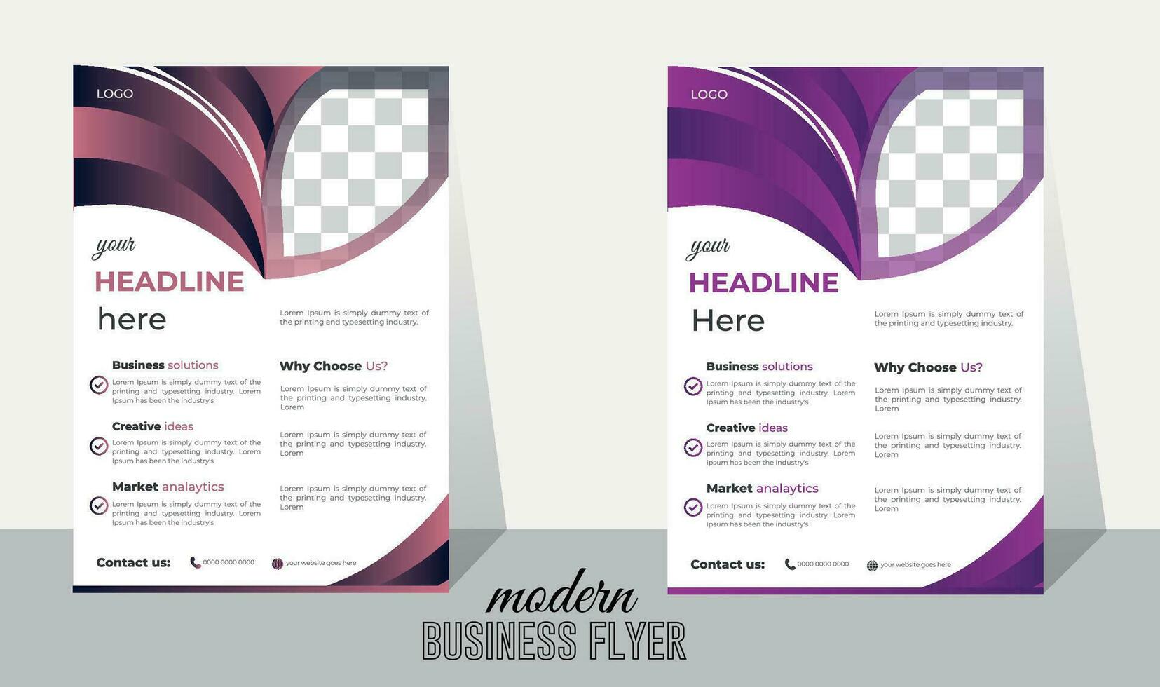 Clean and simple corporate modern multipurpose wavy gradient shape  vector creative curvy a4 business flyer design templet, Advertisement colourful creative social promotion flyer set.