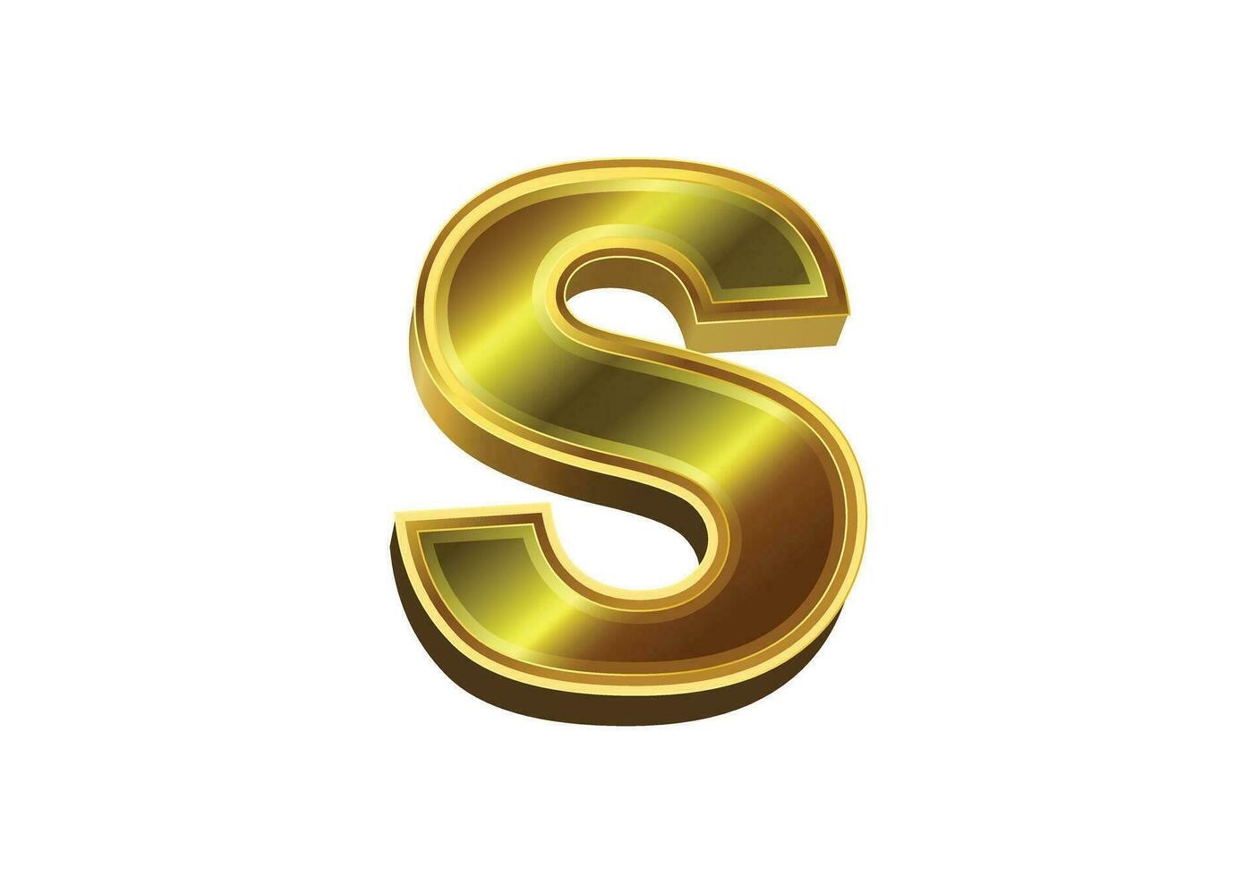 3d golden letter. Luxury gold alphabet on white background vector