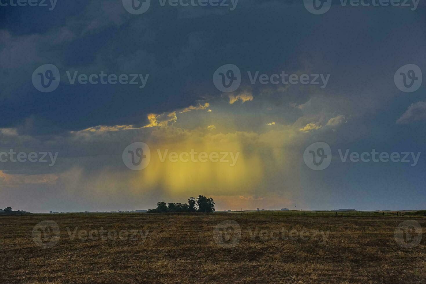 Stormy sky due to rain in the Argentine countryside, La Pampa province, Patagonia, Argentina. photo