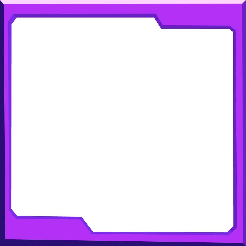 Violet frame on isolated background. For your photography and text.  Square Template. Vector illustration