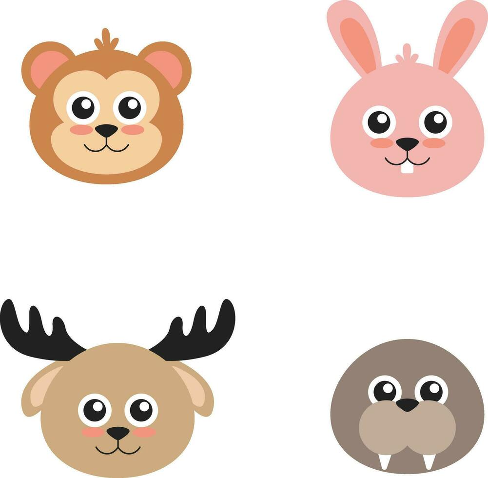 Cute Animal Character. Cute animals vector collection. Cute animals for design decoration.Vector illustration.