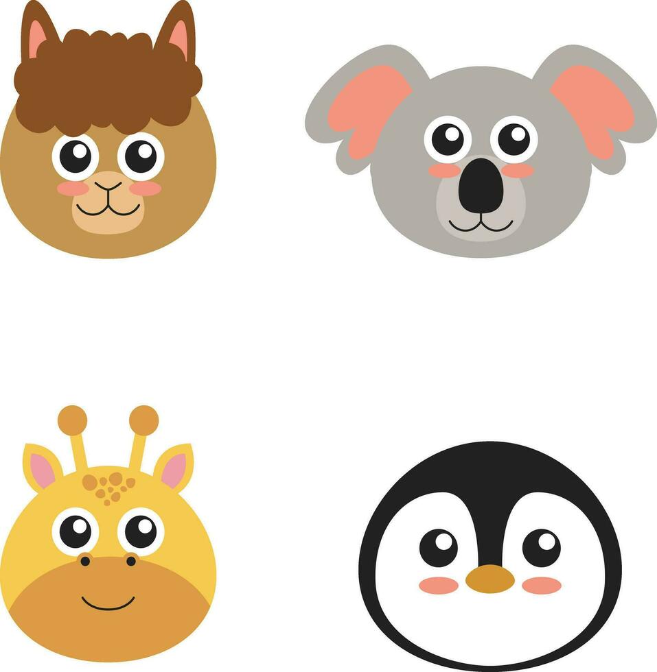Cute Animal Character. Cute animals vector collection. Cute animals for design decoration.Vector illustration.
