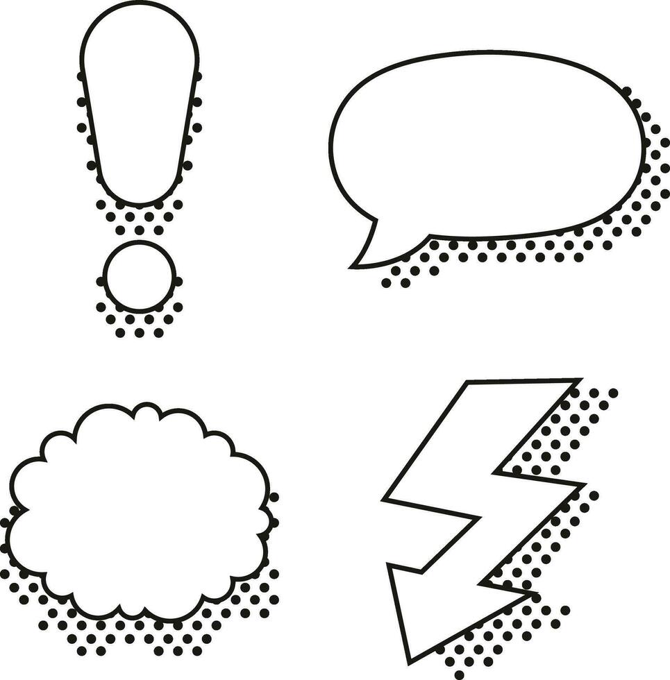 Speech Bubbles Comic. with halftone shadows. Vector illustration