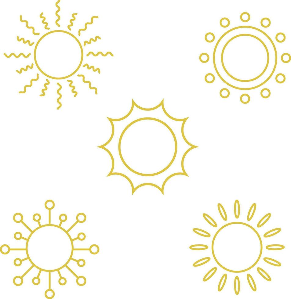 Sun Illustration. Sun icon symbol vector set for design decoration.Vector illustration