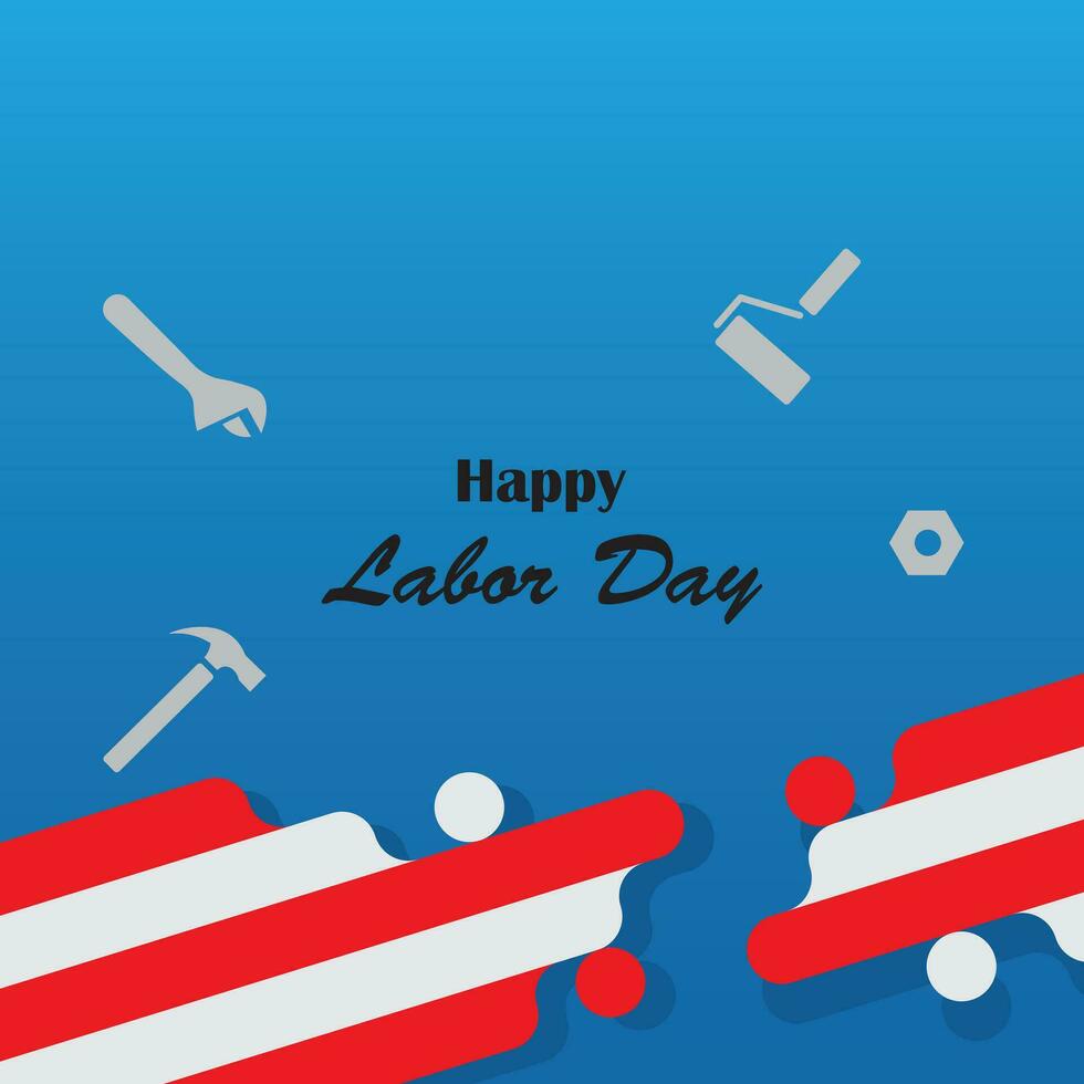 labor day banner design. happy labor day banner with usa flag. vector illustration