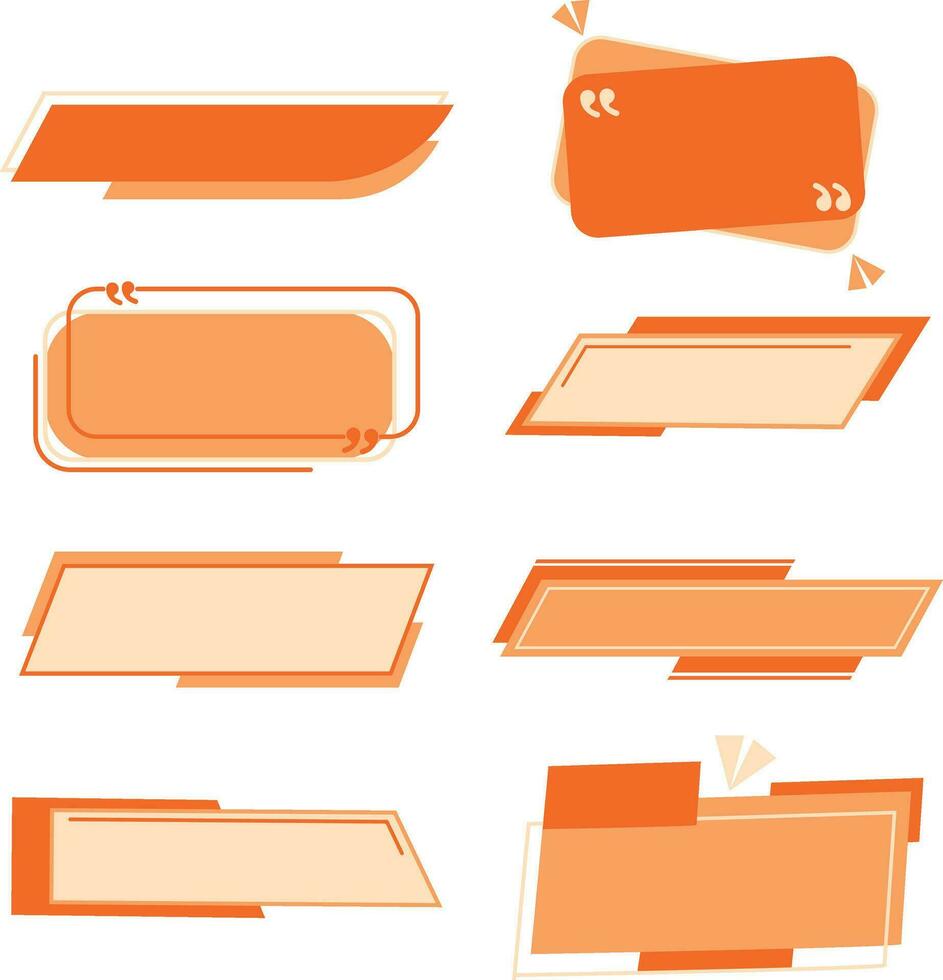 Title Box Shape. Colored quote box speech box  note  brackets quote message page blank frame sticker cartoon vector isolated