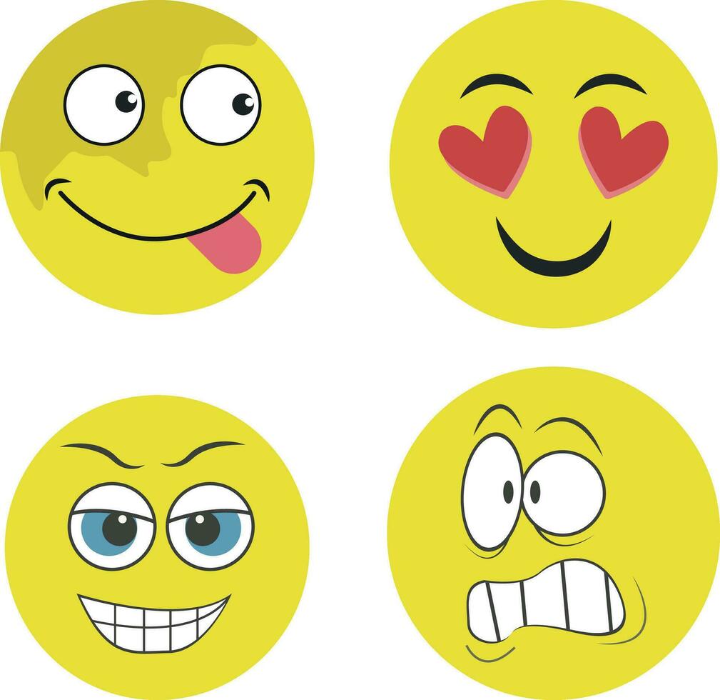 World emoji day. World emoji day  circle white frame with funny emoji faces and different facial expressions. Vector illustration.