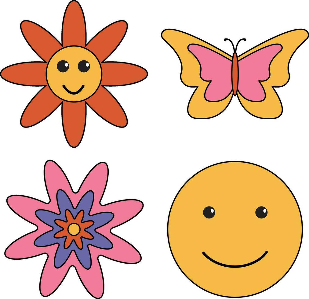 retro elemento. brutalista formularios, memphis geométrico elementos. de moda minimalista básico cifras, estrellas, líneas y círculos, moderno gráfico diseño elementos vector conjunto