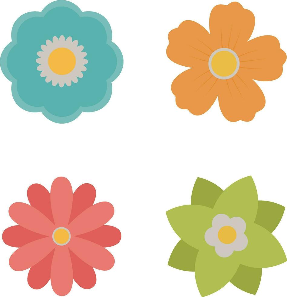 colección de flores elemento. coronas flor vector. primavera Arte impresión con botánico elementos. vector