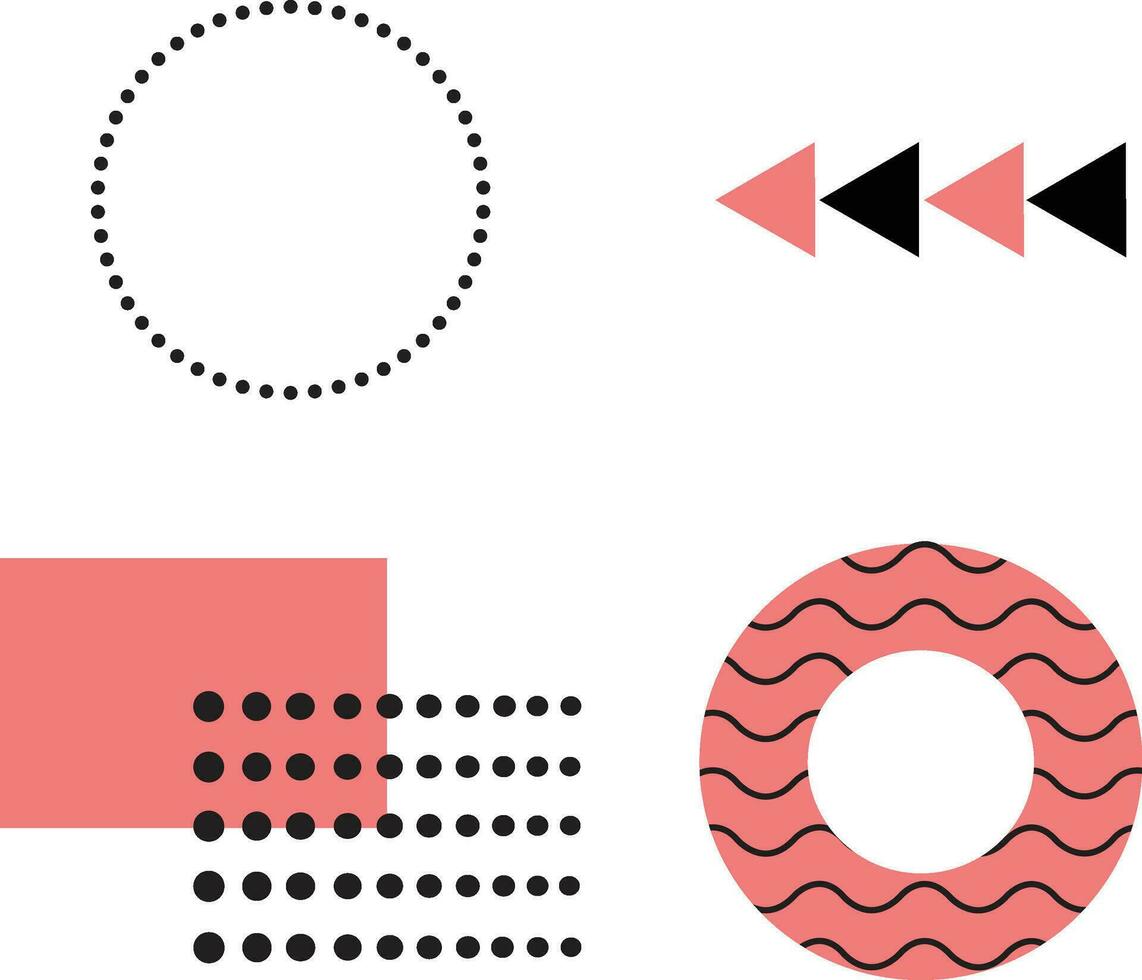 Memphis Design Element. Memphis design, retro element for design decoration. Trendy collection of vector geometric shapes.