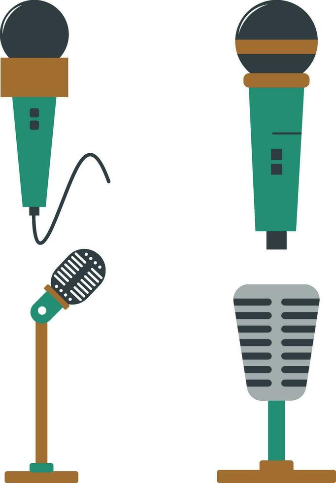 Podcast Microphone Illustration. Web design icon. Sound vector icon, Record. Microphone - Studio Symbol recording. Vector illustration