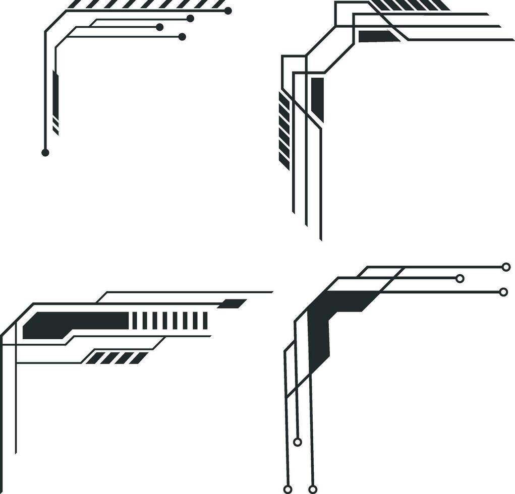 Border corner futuristic element. Side Frames, Border,for design decoration and illustration,Vector pro vector