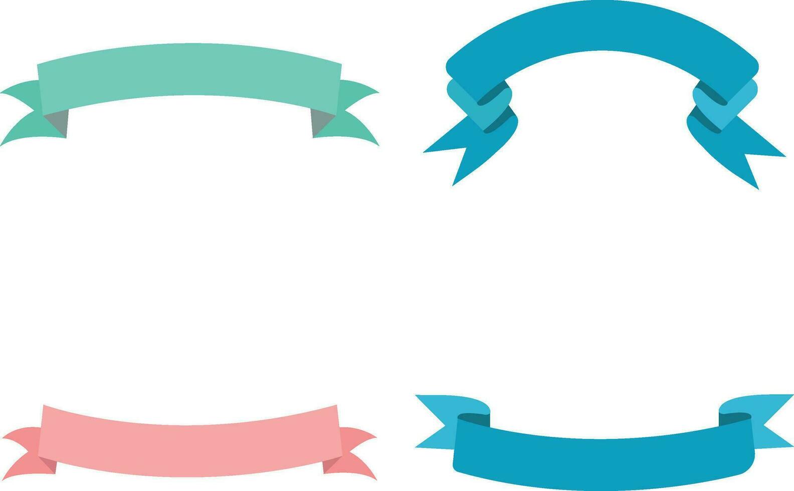 Ribbon Title Element. Vector set of red ribbons. Vector illustration