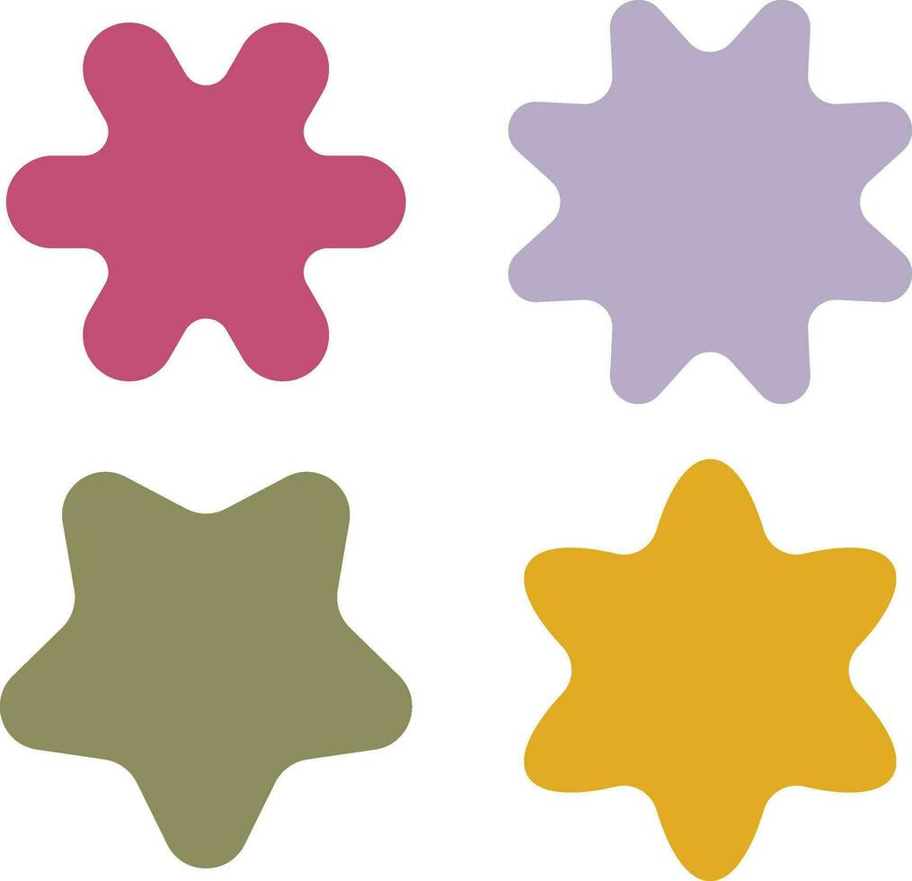 básico forma simple, minimalista geométrico elementos, resumen Bauhaus formularios sencillo estrella y flor forma.vector ilustración. vector