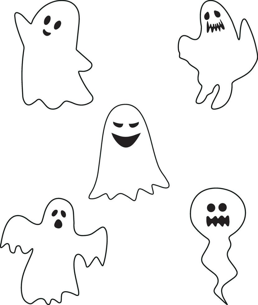 Ghost Halloween Set. Cute ghost shadow. ghost sheet for halloween ...