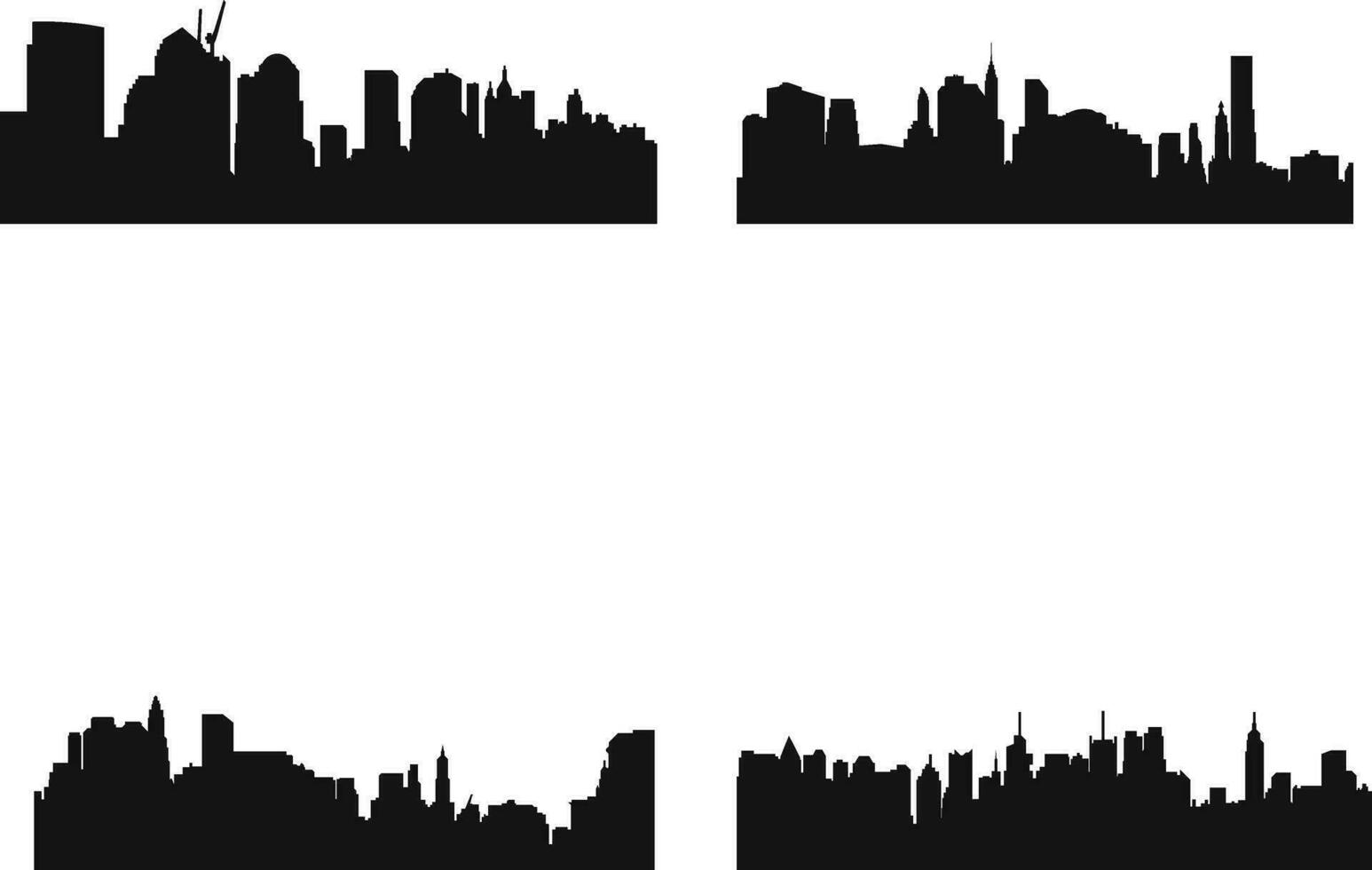 City Silhouette Vector city silhouette set. For design Decoration and illustration.Vector Pro