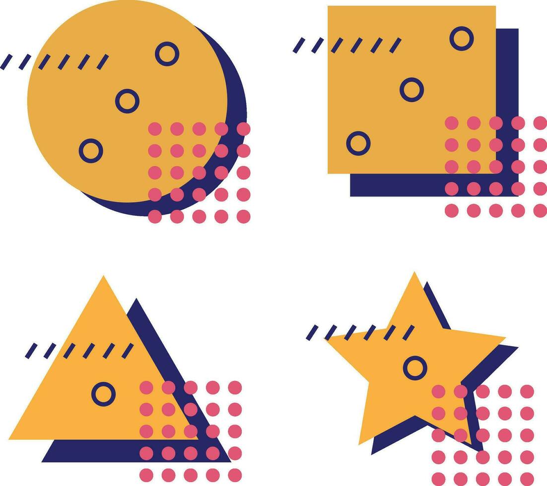 Modern Memphis. brutalist forms, memphis geometric elements. modern graphic design elements vector set