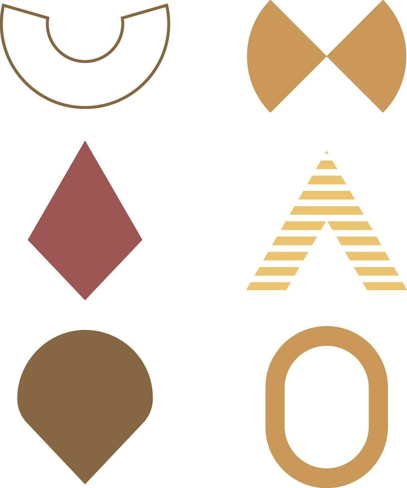 Modern Geometric. Brutal contemporary star oval spiral flower. Element design aesthetic. Bauhaus memphis design. vector