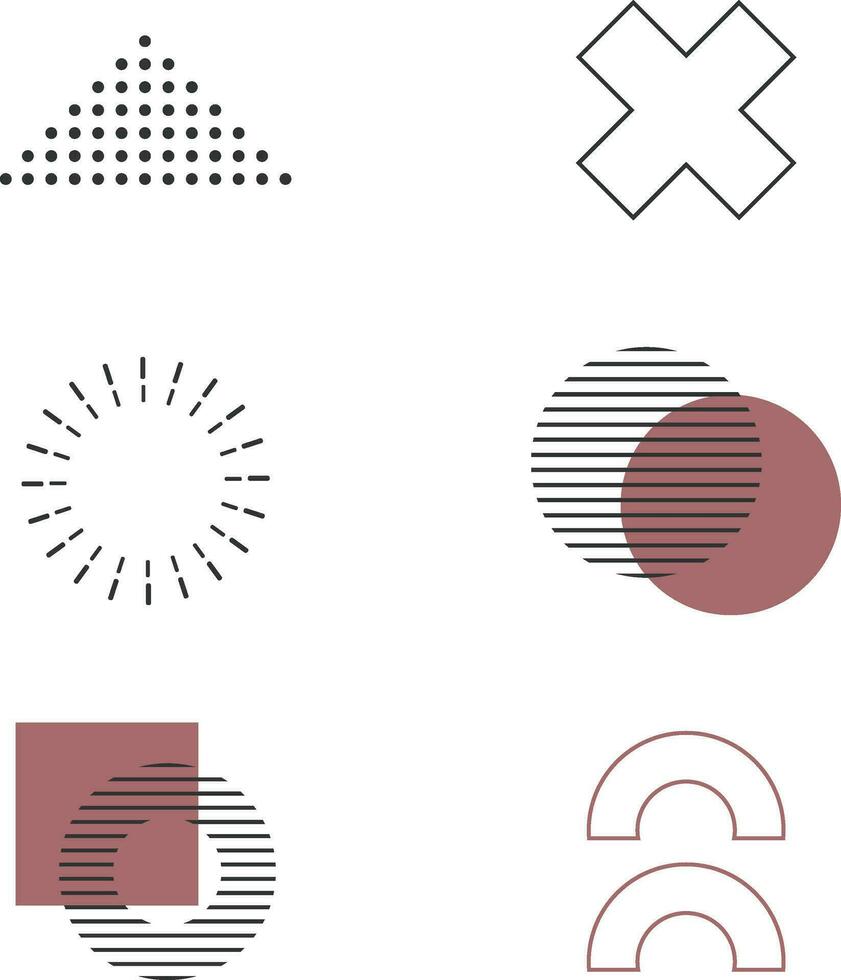 Memphis Geometric. retro element for design decoration. Trendy collection of element vector geometric shapes.