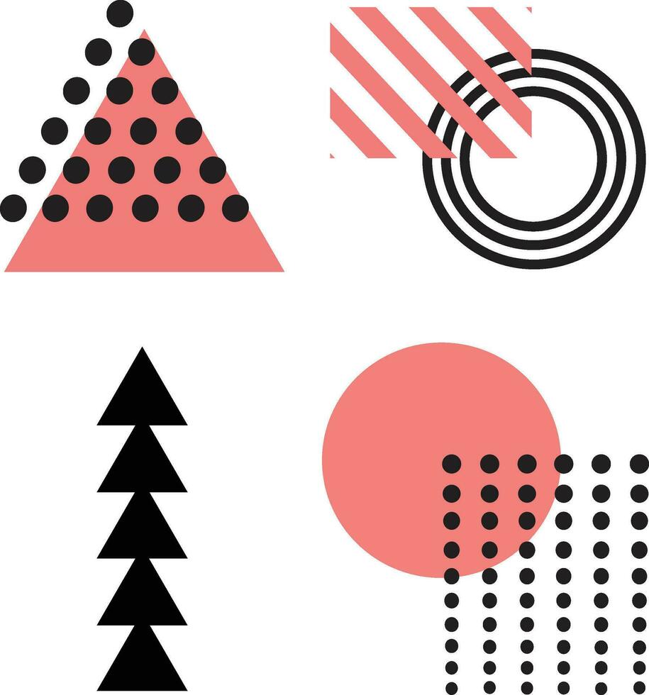 Memphis Design Element. Memphis design, retro element for design decoration. Trendy collection of vector geometric shapes.